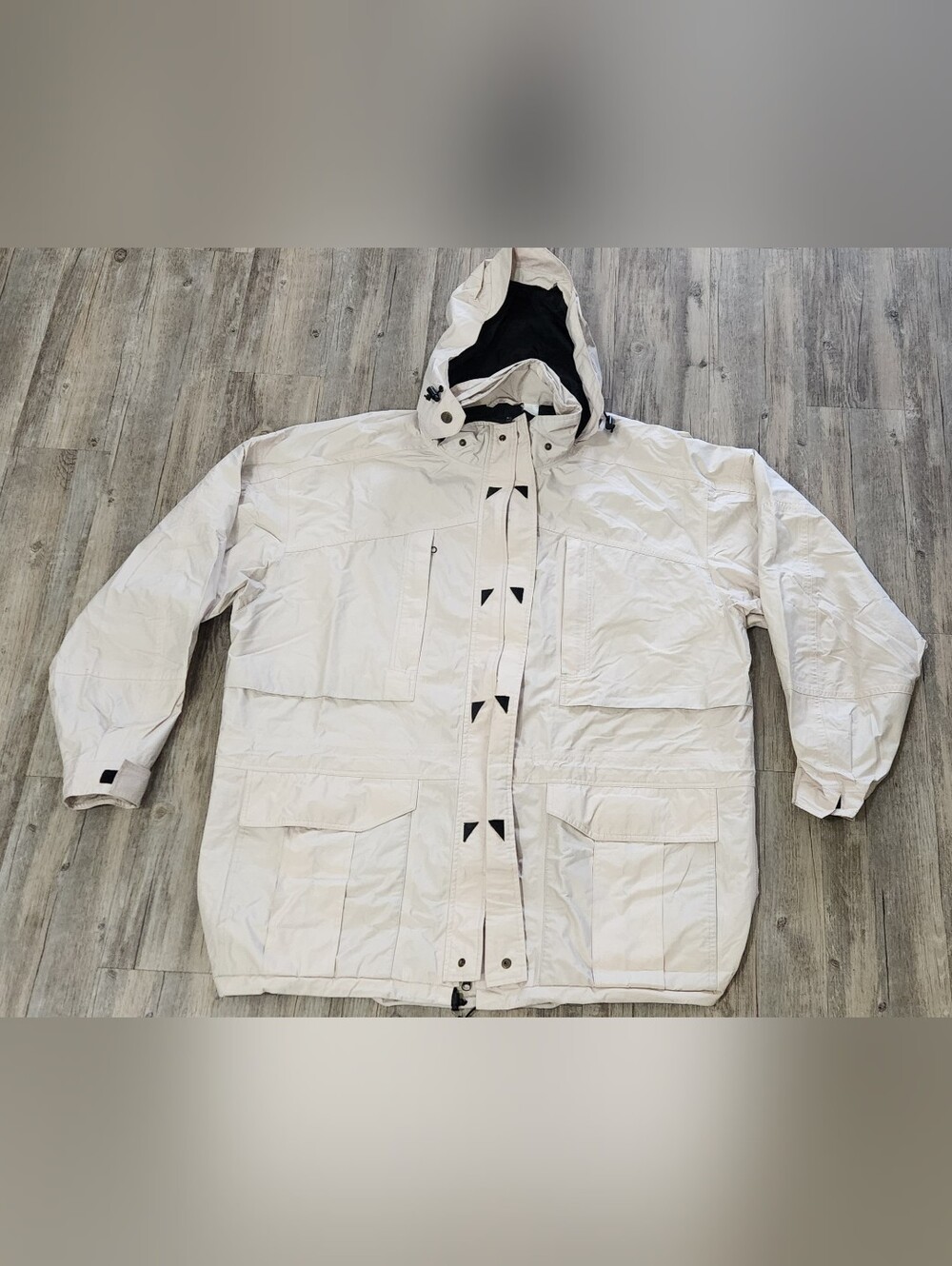 Vintage Orvis Gore-Tex Tan Fishing Jacket Gorpcore Hood Mens 2XL